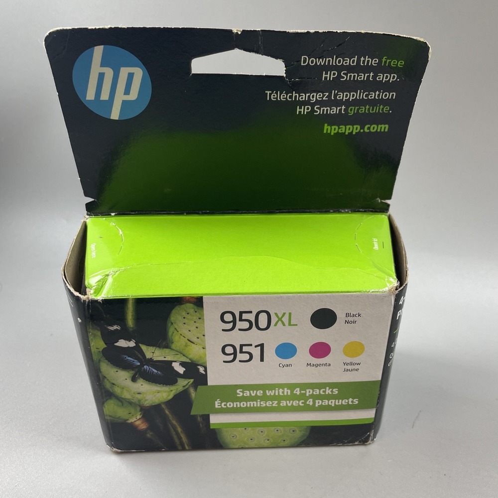 Genuine HP 950XL Black 951 Tri-Color Ink Combo 4  Pack Exp. 08/2026  Sealed